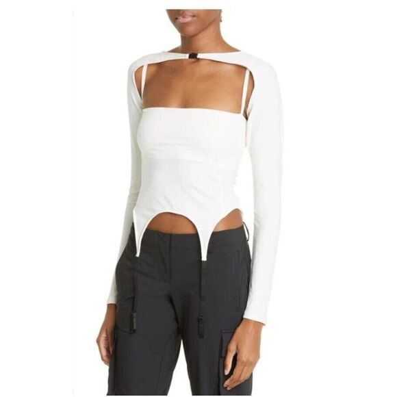 Miaou Phoenix Top Ivory White Shrug Tank Corset Sz S NWT Revolve $235 - Picture 3 of 10